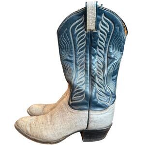 Vintage 70s/80s Tony Lama Black Label Cowboy Boots El Paso TX USA Made Size 8.5